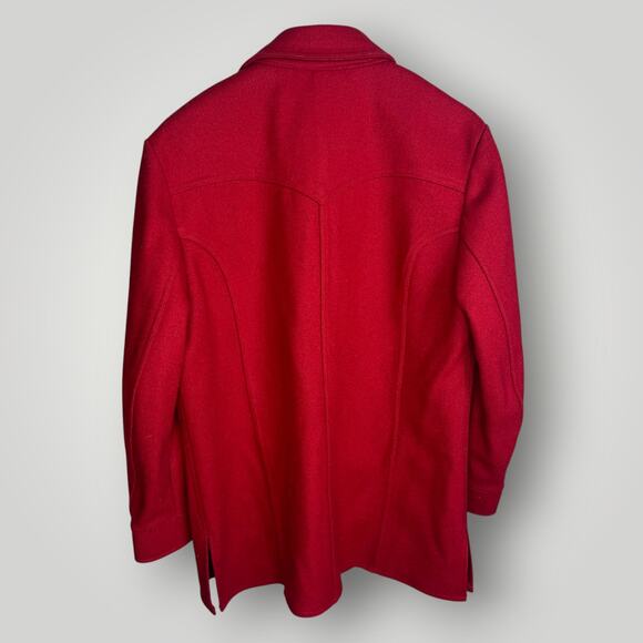 Vintage CPO Shirt Gleneagles Great Western 100% Wool Made in USA Red Medium Lg - Picture 2 of 6